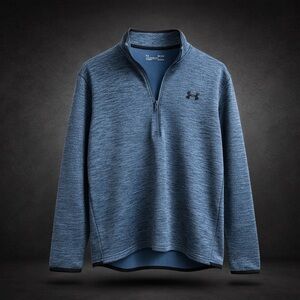 Under Armour ColdGear 1/4 Zip Pullover Gray Athletic Top Men’s M